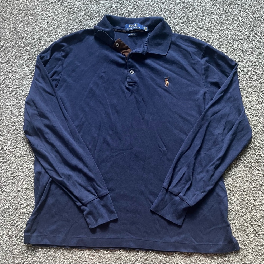 Polo Ralph Lauren navy long sleeve shirt men medium